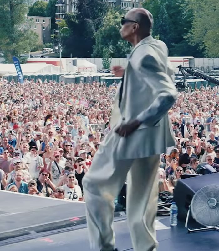 RuPaul on stage at Pride on the Park